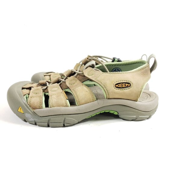 Keen Womens Size 9 Waterproof Hiking Fishermans Sandals Tan & Green - Picture 5 of 9